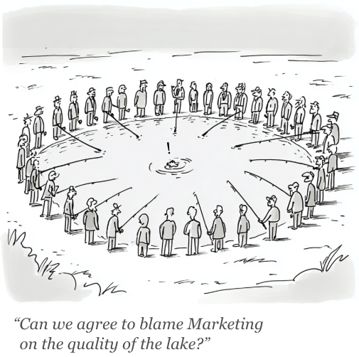 Cartoon illustrating the tragedy of the commons in outbound sales
